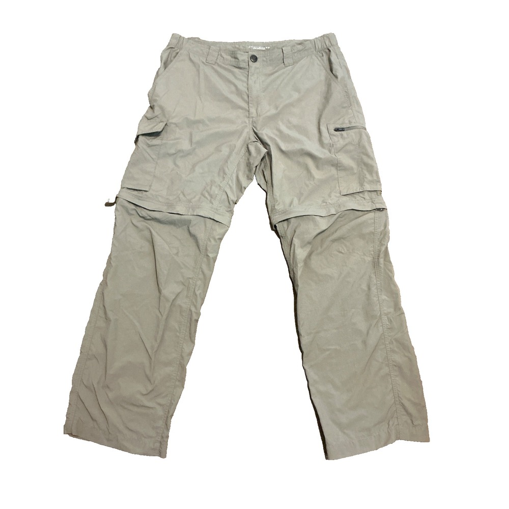 Columbia Pants Mens Pant 36x30 Beige Omni Shade Convertible Cargo Hiking Outdoor